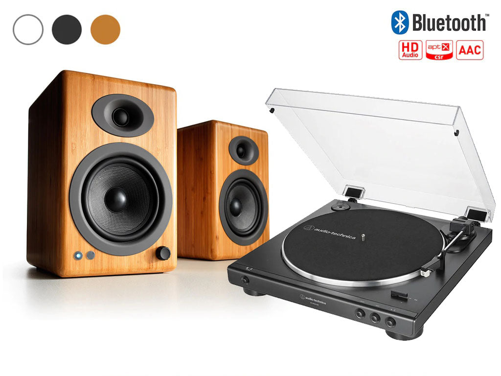 Audioengine A5+Wireless and AT-LP60XUSB : חבילת רמקולים מוגברים אלחוטיים ופטיפון
