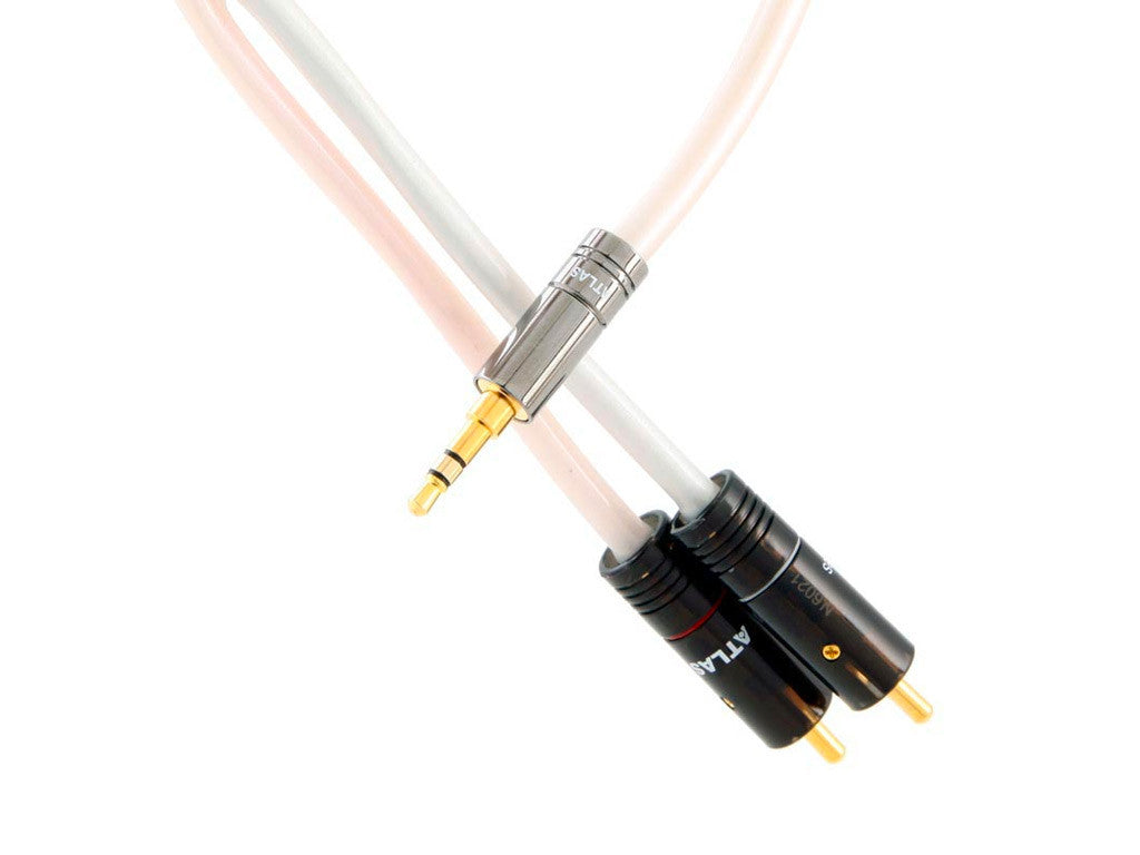 Atlas Element Mitek 3.5 to RCA :  כבל סטריאו עם חיבור מיני 3.5 מ"מ ל RCA